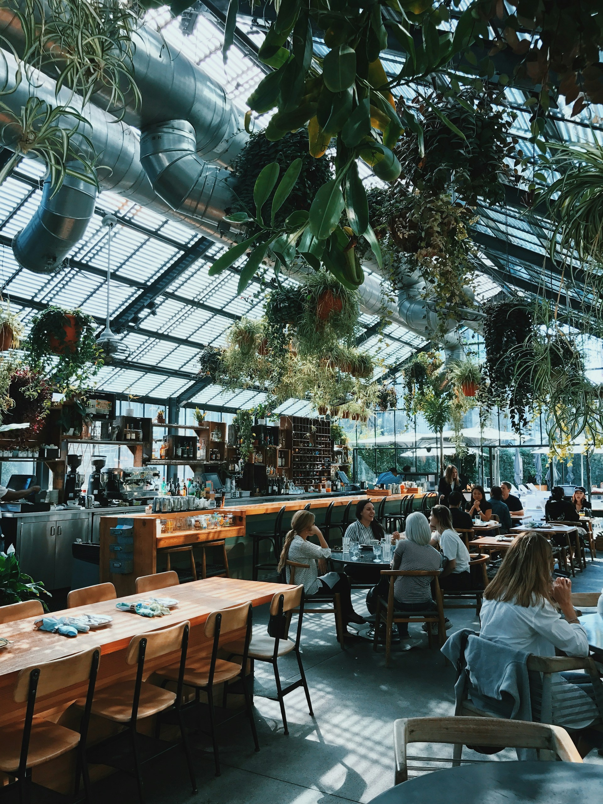 people sitting in a cafe